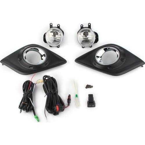 Car Front Fog Light Lamps Kits w/ Frame For Toyota Hilux Revo Pickup 2015 2016 2017 Left/Right 2pcs with Cables