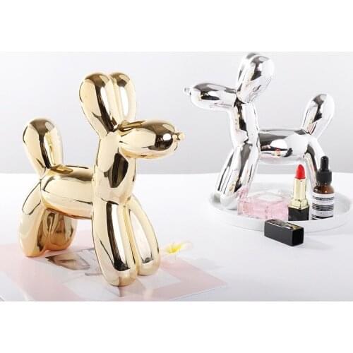 Plating Ceramic Balloon Dog Piggy Bank Coin Piggy Bank Creative Modern Home Living Room Decoration Decoration Accessorie Gift