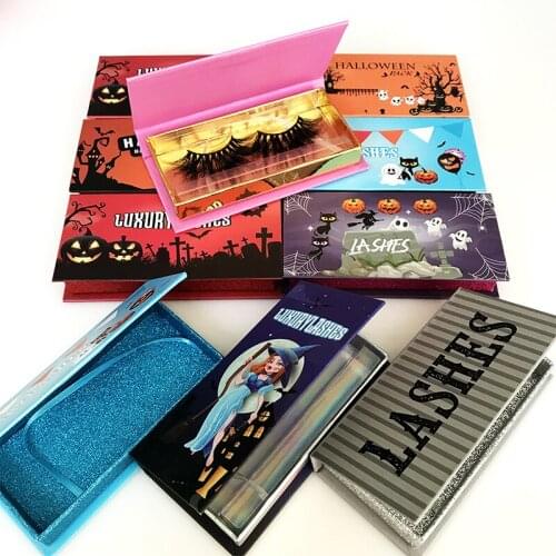 Hallowmas Lash Boxes Wholesale Eyelash Packaging Newest 1-100 pcs Empty Lash Case 25mm Mink Lash Boxes Packaging