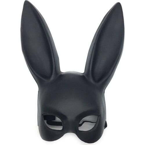 Rabbit mask Halloween bunny girl show mask dance party half face bar party rabbit ears mask