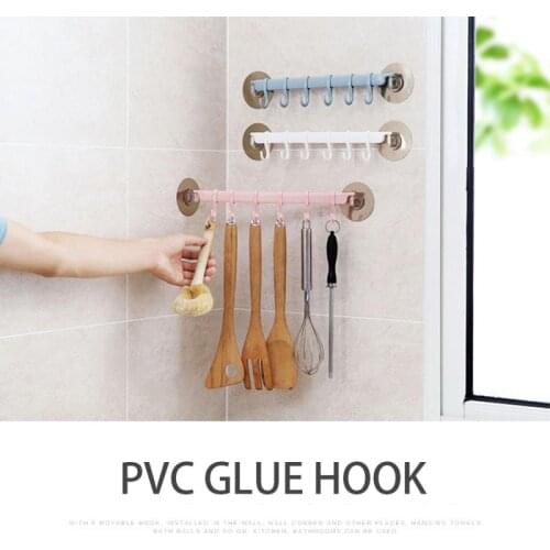 Kitchen Row Hooks Wall Corner Adhesive Hook Nail-Free Seamless Hanger Hook Suction Cup Storage Rack Shelf