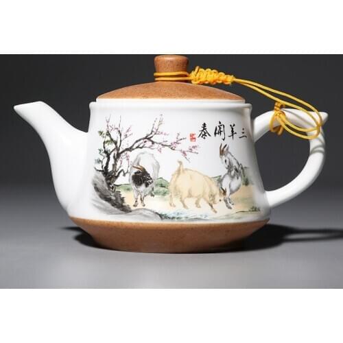 Matte Ceramic Teapot Chinese Tea Set Single Teapot Filter Bubble Teapot Household Ceramic Kettle