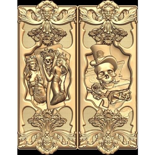 3d STL Model for CNC Router 3D Printer Artcam Aspire Bas Relief Mr. skeleton skull