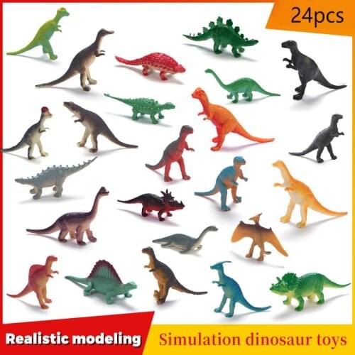 Simulation dinosaur series childrens early education learning toys Simulation dinosaur toy model bag 24/12