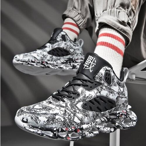 Fashion Mens Sneakers Comfortable Men Casual Shoes Outdoor Black White Shoes for Man Lace Up Male Walking Zapatillas Footwear