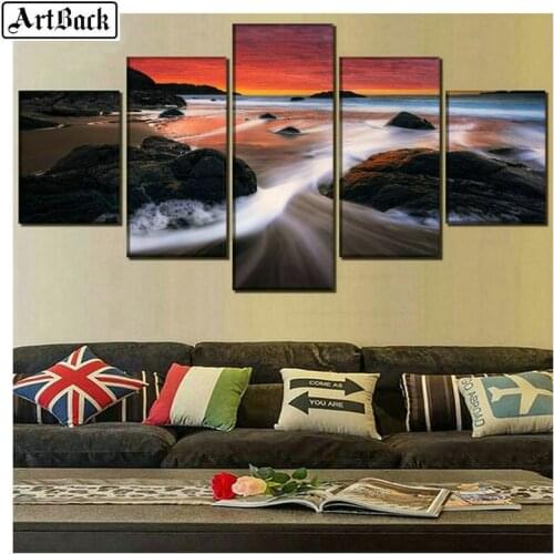 5 spell diamond painting sunset full square drill mosaic diy diamond embroidery painting