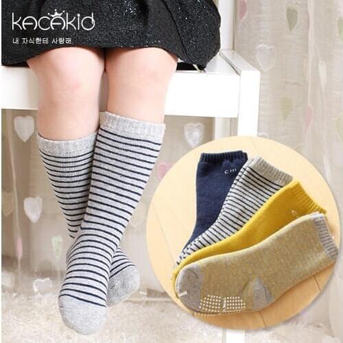 KACAKID Winter Unisex Children Socks Stripes Kids Boys Girls Children Socks Cotton Antislip Warm Kids Baby Children Socks Ka1009