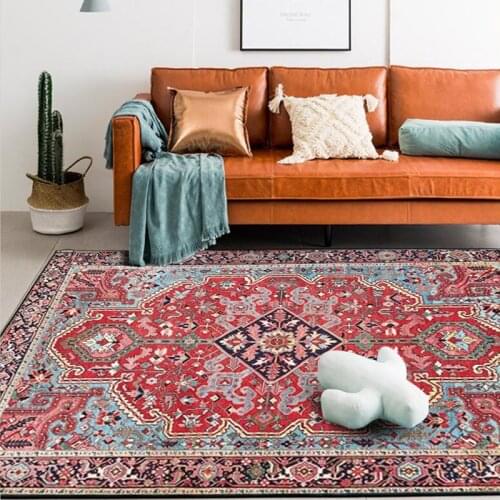 Persian Bohemia Carpets for Living Room Turkey Large Rug Anti-Slip Decor Area Vintage Rectangle Carpet Parlor Bedroom Home Rugs