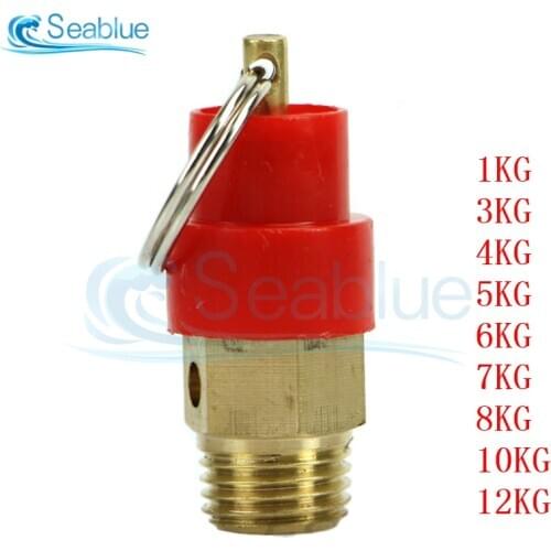 1/4'' BSP 1/3/4/5/6/7/8/10/12KG Air Compressor Safety Relief Valve Pressure Release Regulator 9mm Diameter For Pressure Piping