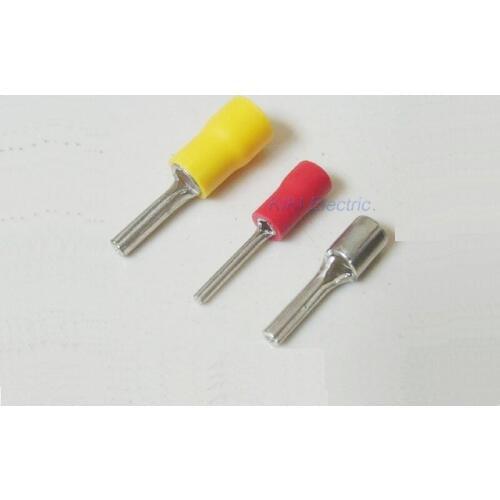 PTV1.25-13 Copper cold press Ends 1000PCS/lot Red Insulated Pin Terminal Electric Wire Connector Lug for A.W.G 22-16 cable