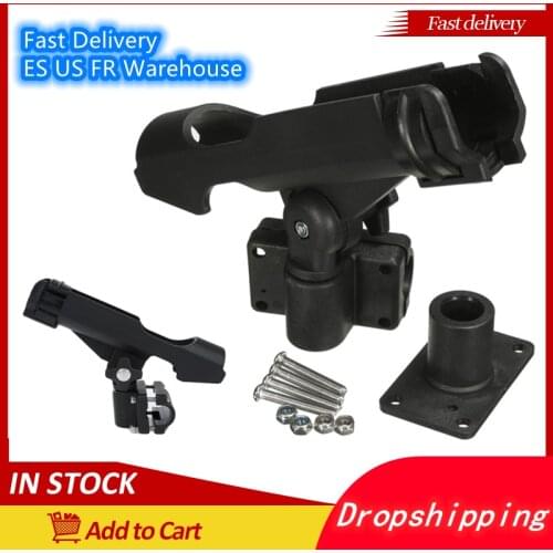 Adjustable 360 degree Fishing Kayak Boat Rod Removable Holder Support Tools Accessories Pole Bracket Rotatable Tackle