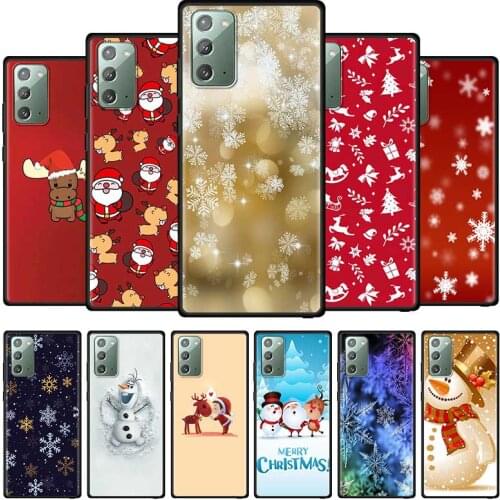 Merry Christmas snowman snow Phone Case for Samsung Galaxy Note 20 Ultra 10 Lite 5G 9 8 S21 Plus Black Cover Shell Coque