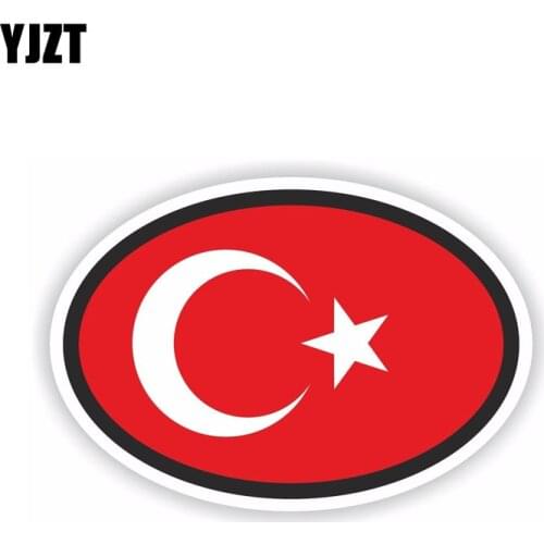 YJZT 13.4CM*8.9CM Turkey Flag Decal Car Body Motorcycle Helmet Bike Car Sticker 6-1706