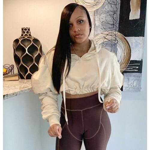 2021 Women Fall Winter Solid Hoodies Warm Casual Streetwear Sweatshirt Long Sleeve Loose Top Ladies Female