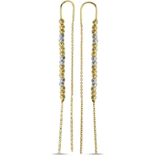 Dorican gold earrings 14k Yellow and White Gold Bright Elegant Jewelry Gift Gold Earrings Design On Special Occasions Handy