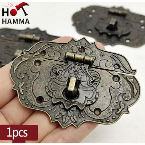 1pcs Antique Jewelry Decorative Gift Box Suitcase Hasp Latch Hook Furniture Vintage Decor Latches Suitcase Buckle Hasp