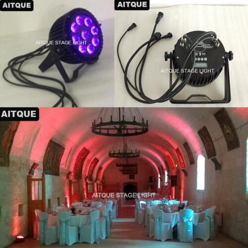 16pcs Led effect stage lights outdoor par 9x18w rgbwa uv 6in1 led flat par light waterproof ip65 mini par can