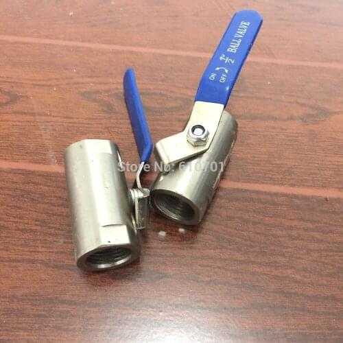 2pcs 1/2" Female BSPP 304 Stainless Steel Ball Valve Vinyl Handle WOG1000 New SS304