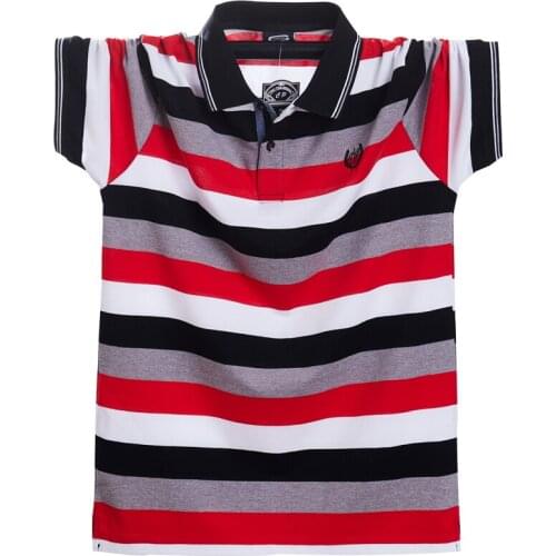 2021 Summer Men Polo Shirt Mens Casual Breathable Plus Size 5xl Striped Short Sleeve Polo Shirt Cotton Business Clothes Tops Tee