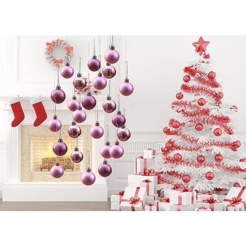 24pcs Christmas Ball Ornaments Shatterproof Christmas Decorations Tree Balls Pastel Small for Holiday Wedding Party Decoration