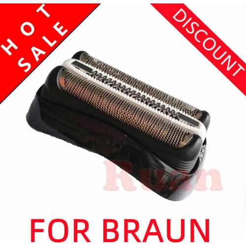 32B Black Shaver Foil & Cutter Shaver Head for Braun Series 3 320 330 340 380 390 3090CC 350CC 320S 330S Cassette Mesh Grid