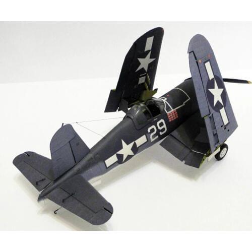 1:33 U.S. F4U-1A Pirate Shipborne Fighter DIY 3D Paper Card Model Building Sets Construction Toys Educational Toy Military Model
