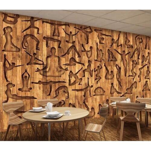 3d wallpaper custom photo Fitness exercise yoga action decoration painting room wallpaper for walls 3d wall murals wallpaper