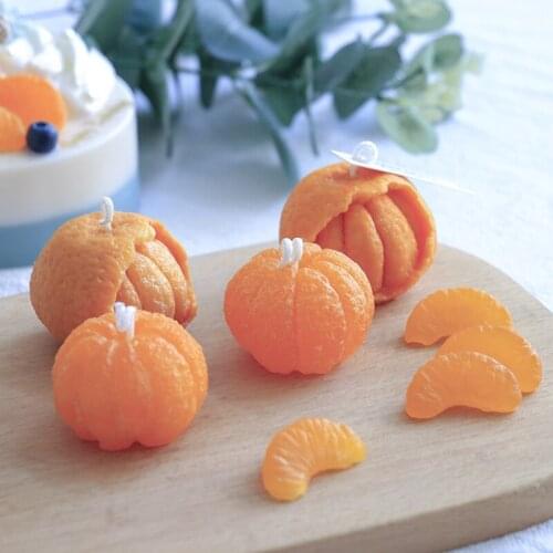 3d Orange DIY Aromatherapy Plaster Candle Expanding Stone Handmade Silicone Mold for Resin Fruit Candle Molds