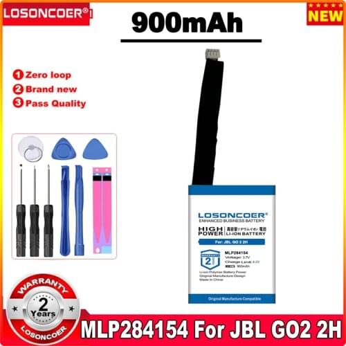 LOSONCOER MLP284154 900mAh Battery For JBL Go 2 2h Go2 2h Go 2-2h G02 Batteries Free tools 1ICP3/41/54