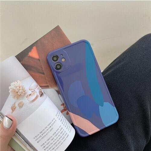 Retro geometry doodle abstract art Japanese Phone Case For iPhone 12 11 Pro Max Xr Xs Max 7 8 Plus x 7Plus case Cute Soft Cover