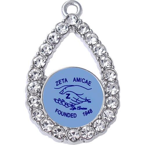 Zinc Alloy Metal Inlay Poster Greek Founded 1948 Zeta Phi Beta Pendant Charm Sorority Jewelry For Bracelet Earring Making DIY
