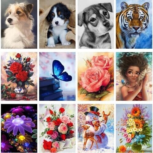 DIY 5D Full Diamond Painting Cross Stitch Painting White tiger Bird Diamond Embroidery Needlework Patterns Rhinestone kits