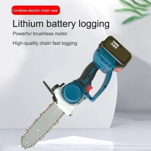 1200W 88V Electric Chainsaw Bracket Cordless Chain Saw Wood Cutter Cutting Machine Woodworking Tools with 2 Rechargeable Battery