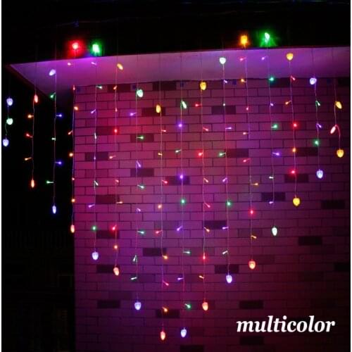 Heart Shape Curtain Light 2m x 1.5m String 128 LED light with plug in Romantic Curtain Lights for Bedroom Wedding Valentine Wall