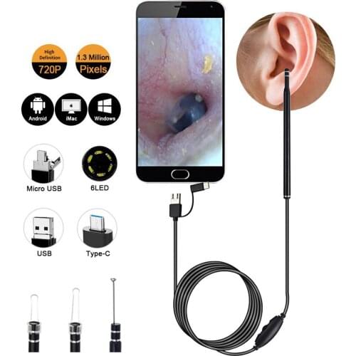 Ear Cleaner Wax Removal Ear Wax Removal Tool Medical In Ear Cleaning Endoscope Spoon Earwax Remover Visual Otoscope Health Care