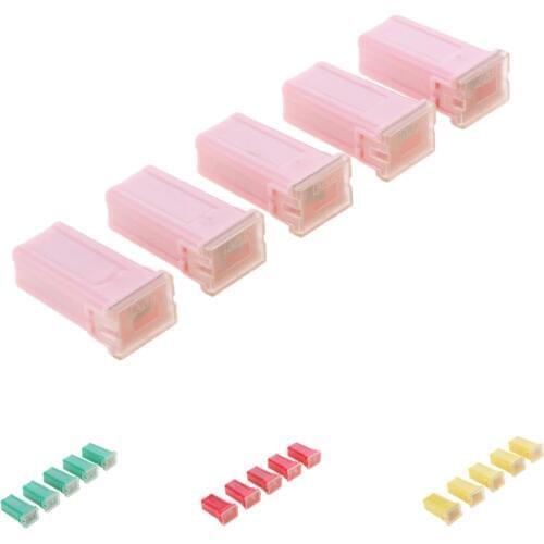 5 Pieces Car 32V FLF-M Female Push in Blade Cartridge PAL Fuses 30A 40A 50A 60A Water Resistant Housing