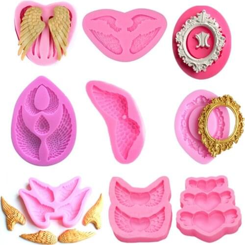 Angel Wings Collection Silicone Mold Fondant Cake Decoration Chocolate Candy Cupcake Mold Resin Accessories Kitchen Tool