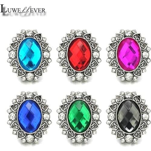 Component w475 Flower Crystal 18mm Metal Snap Button For Bracelet Necklace Interchangeable Jewelry Accessorie Findings
