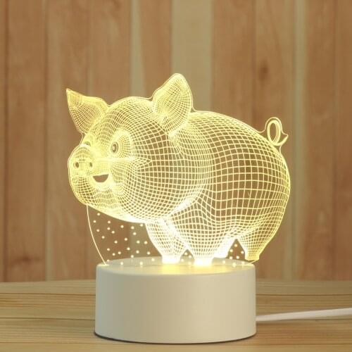 Creative The Neon Lights 3D Stereo LED Night Lights Battery Operated Bedside Table Lamp For Birthday Festival Children Decorate