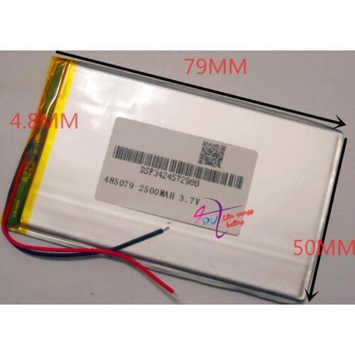 Best battery brand Size 485079 3.7V 2500mah tablet battery With Protection Board For MP3 MP4 GPS Digital Products Free