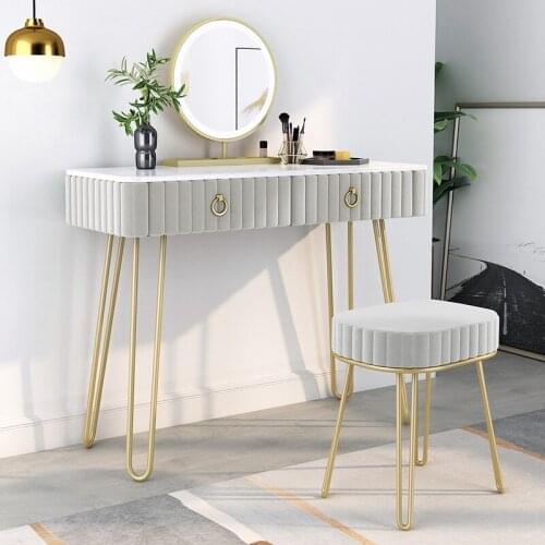 Small family bedroom multifunctional dressing table light luxury studio dressing table with drawer Nordic marble dressing table