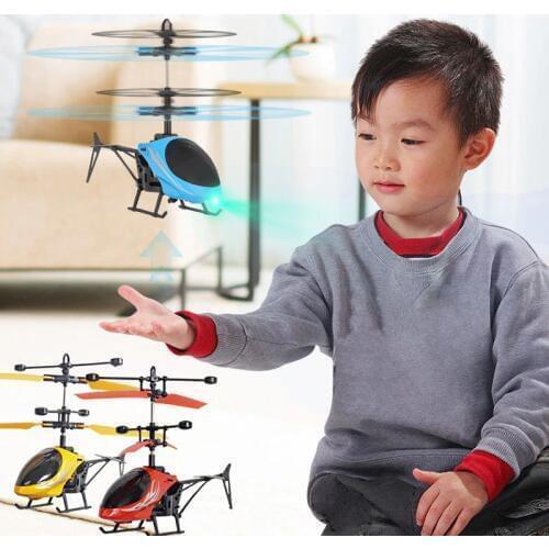 Mini RC Drone Flying RC Helicopter with Remote Control Aircraft Suspension Induction Helicopter LED Light Toys for Children Gift