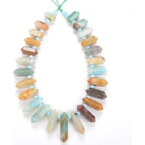 6-12X20-45mm Natural Rock Crystal Unique Quartz Strand Rough Pointed Pendant Beads for Necklace Earrings Spinel Stone Sunlight