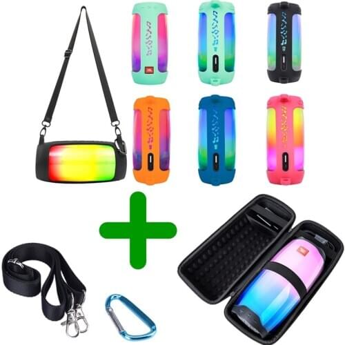 2020 New Outdoor Travel Soft Silicone Case + Hard EVA Zipper Bags For JBL Pulse 4 Bluetooth Speaker for jbl pulse 4 Case