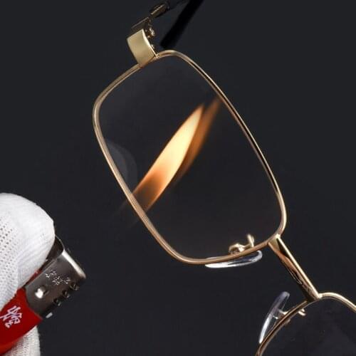 New Real Glass Lens Reading Glasses Men Women Square metal Frame Glass Presbyopic Glasses Anti-Scratch Diopter Eyewear +1.5 2.5