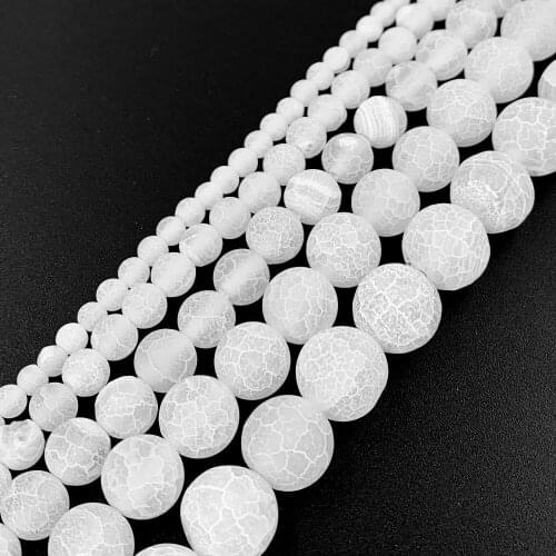 Wholesale White Dream Fire Dragon Veins Onyx Beads Natural Stone Round Loose Beads mm Needlework for Jewelry Making DIY Bracelet