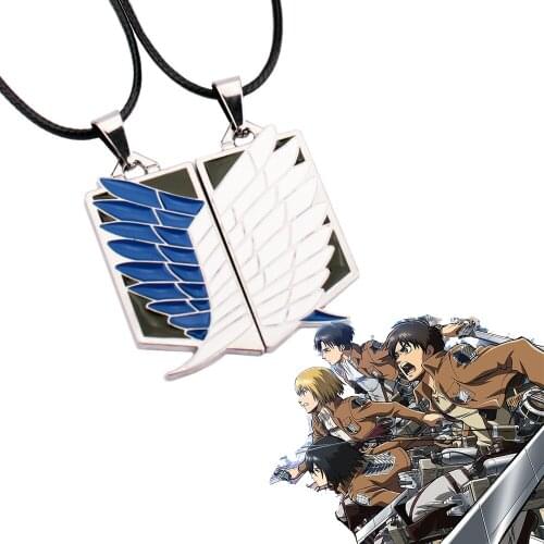 Anime Attack On Titan Necklace Keychain Wings of Liberty Freedom Key Holder Cosplay Bag Pendant For Men Lovers Charm Jewelry