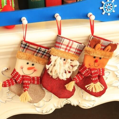 Gift for New Year Christmas Decor Party Decorations Santa Claus Christmas Stocking Candy Socks Christmas Gifts Bag for Home
