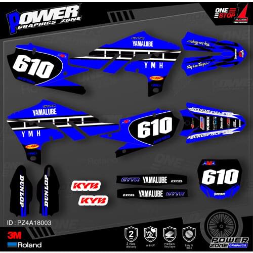 PowerZone Custom Team Graphics Backgrounds Decals 3M Stickers Kit For YAMAHA 2019-2021 YZ250F 2018-2021 YZ450F 003