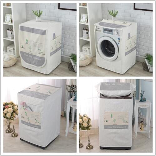 Drum Washing Machine Dustproof Cover Shield With Pocket Cartoon Animal Design Waterproof Linen Washing Machine Dust Cover ZH386